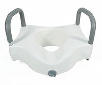 Medical Elevated Toilet Seat Riser, Med Line Guardian Commode Raised Toilet Seat with Arms and Lock