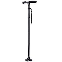 Walking stick Travel Folding Canes for Men and Women with Led Light Portable, Lightweight,Collapsible Sponge Handle 5 Adjustable Height Fauay