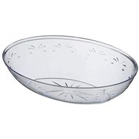 BalsaCircle 8 pcs 2 qt Plastic Oval Bowls - Disposable Wedding Party Catering Tableware (Clear)