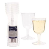 Clear Plastic Wine Glass Stemware 5 Oz