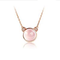 Pendant Chain Opal Chic Gift Necklace Rose Gold Plated Crystal Bear Shaped Prom Pretty Beautiful Bright Cute For gift Simple Cheap Elegant Jewerly Aesthetic