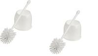 Casabella Toilet Bowl Brush with Holder Set, White Set Of 2