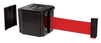 Visiontron WM412-auto-30SB-RD Economy Wall Mount 30' Automatic Retracting Unit w/Standard Fixed/Removable Wall Plate - Black with Red Belt, Standard Belt End