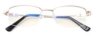 Alsenor Progressive Multifocal Computer Reading Glasses Blue Light Blocking Reader Glasses Frame for Men and Women (Gold, 2.5 x)