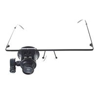 QZY Monocular Headband 20X Magnifier Glasses Headset With LED Light Watch Repair Magnifying Eyewear Loupe