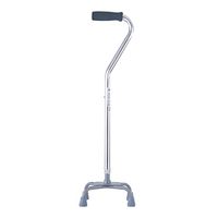 Crutches Canes Four-Legged Adjustable Aluminum Walker Lightweight Non-Slip Suitable for The Elderly People with Reduced Mobility Maximum Weight 140kg (Color : Silver)