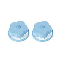 AKOAK 2 Pcs Mesh Filter Plum Shaped Bag Floating Washing Machine Hair Removal Cleaning Device House Clothing Wool Filtration Laundry Tools (Blue)