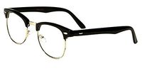 VW Eyewear - Classic Half Rim Round Reading Glasses Black Tortoise Reader (+1.00, Black-Clear Lens)