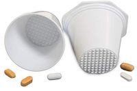 Pill Crusher, Grinder - for Larger Pills, Vitamins or Multiple Tablets - Great for Both Humans and Pets | Easy to use and Clean | Quickly Add Liquids for Drinking - by MegaPill White