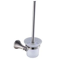 Cavoli Toilet Brush Good Grips Strong Bristles,Superior Toilet Brush Holder Glass Bowl Cleaner Bathroom Toilet,Stain Nickel