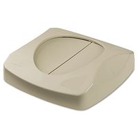 Rubbermaid Commercial 268988BG Swing Top Lid for Untouchable Recycling Center 16-Inch Square Beige