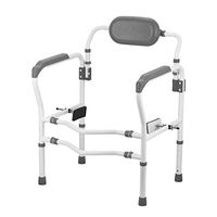 CUUYQ Bathroom Safety Frame, Adjustable Toilet Safety Rails Toilet Safety Frame Toilet Handrails Grab Bar Bathroom Toilet Handrails Fit Any Toilet,A