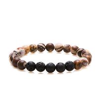 Bivei Essential Oil Bracelets, Lava Rock Stone Beads Diffuser Bracelet Gemstone Aromatherapy Bracelet(Zebra Jasper)