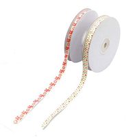 PWireless 2 Rolls of 906 Inch Christmas Ribbon, Red Christmas + Little Star Print Grosgrain for Winter Holidays Holiday Gift Packaging Party Gift Box Packaging, Hair Clips, Wedding