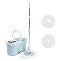 Rotating Mop, Magic Mop Bucket Floor Cleaning System-With 2 Microfiber Mop Heads