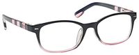 The Reading Glasses Company Black Soft Pink Stripe Readers Womens Ladies Spring Hinges R40-4 +1.25