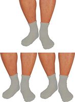 3 Pairs Pack Men's Physicians Approved Quarter Ankle Diabetic Cotton Socks (Grey, Men's/Women's 9-11/ Fits Shoe Size 5-10)