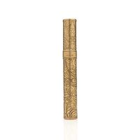 JiFENG Pure Copper Floral Carving Cigar Holder 100% Airtight in Bronzy with Dust Bag