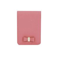 Genuine Leather Cigarette & Lighter Case Cosmetic Pouch with Mirror Indi Pink