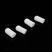 4xl Adjustable Cuttable Gel Toe and Finger Cap Lined Gel Toe Covers Sleeves Ribbed Knit Toe Caps Silopad Digital Caps (XL, White)