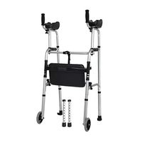 Rolling Walkers Walker Elderly Disabled Aluminum Alloy Auxiliary Walker Walker Walking Auxiliary Anti-Skid Training Crutches (Color : Silver, Size : 6052101cm)
