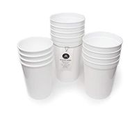 Rolling Sands 12 Pack Reusable Plastic Stadium Cups, Multipack of 3 Cup Sizes - 12oz, 16oz, 22oz – Made in USA, BPA-Free, Dishwasher Safe Plastic Tumblers - Set Includes 4 White Cups of Each Size