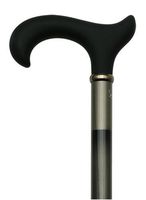 Men Soft Touch Derby Cane Glossy Metallic Silver   -Affordable Gift! Item #DHAR-9766400
