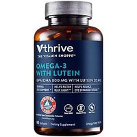 Omega3 with Lutein Brain Eye Support with 800MG EPA/DHA, Omega Fatty Acid, 60 Softgels by Vthrive