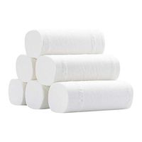 Seaintheson 12pcs Roll Replacement Roll Paper 4 Layer Thickened Toilet Table Kitchen Paper (10x roll Paper) Black