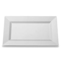 Exquisite 11.5 Inch. Clear Rectangular Premium Plastic Plates - 40 Count