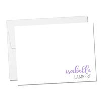 Personalized Flat Notecard Set - Customized Name Notecards (Flat Notecard 6)