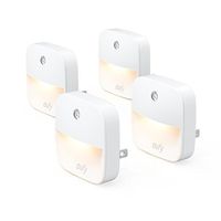 eufy Lumi Plug-In Night Light, Warm White LED Nightlight, Dusk-To-Dawn Sensor, Bedroom, Bathroom, Kitchen, Hallway, Stairs, Energy Efficient, Compact, 4-pack