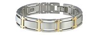 Sabona Men's Executive Symmetry Duet Magnetic Bracelet Silver X-Large