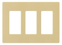 Lutron SC-3-GS Claro Three-gang Wallplate Goldstone