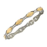FlameReflection 8.5mm Titanium Magnetic Two-Tone Men Bracelet 8.5 Inches SPJ