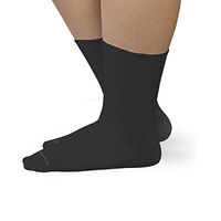 SmartKnit Seamless Wide Crew Socks for Diabetes, Arthritis, or Sensitive Feet (Black, XL)