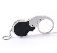 Portable Pocket Magnifying Glass with Light Folding Keychain Magnifier 10x HD Lens, for Student Children Old Man Reading Books Newspapers Maps