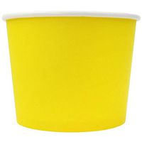[50 Count] Yellow Paper Ice Cream Cups - 12 oz Eco-Friendly Dessert Containers - Perfect For Your Yummy Foods! Many Colors & Sizes - Frozen Dessert Supplies