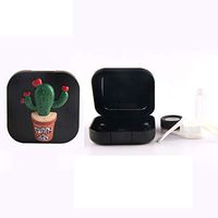 Dual Glasses Contact Lens Case - Travel Contact Lens Case2 Kit with Mirror Solution Bottle Tweezers Container Holder