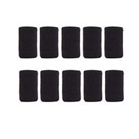 Healifty Elastic Finger Sleeves Thumb Braces Support Protector 10Pieces (Black)