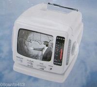 Suntone 5 Inch Portable B&W TV Radio Receiver Model Elec1900, White