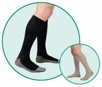 Ribbed dress sock for men, Knee, Full Foot, 20-30mmHg, Lenght: Short, color: Black, model 2001, siz
