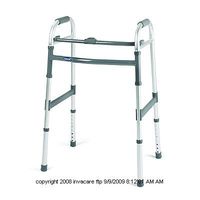Single-Button Folding Walker Without Wheels 21" W x 16-3/4" D x 30" H, 1-1/8" Tip, 30" to 37" Height Adjustment (1 Each, 1 Each)
