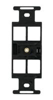 Leviton 41087-QEP QuickPort Duplex Type 106 Insert, 4-Port, Black