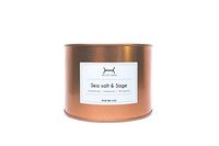 Sage & Sea Salt Scented Candle 40hr | Aromatherapy Candle | Handmade Eco-Friendly No-Smoke SOY WAX | 7% LONG-LASTING Fragrance | Relaxing Scent For Night Routine | Classy Solid Copper Tin|Gift For Her