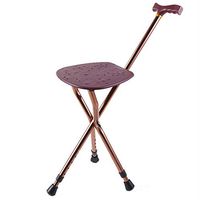 DSHUJC Aluminum Alloy Cane Chair Three Leg Walking Stick Seat 2.8mm Thickening Sitting Board Three-Legged Support Suitable for Elderly