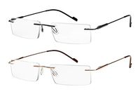 Reading Glasses 2 Pair Rimless Ultra Lightweight Readers for Men and Women +1.25