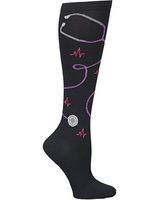 Nurse Mates Wide Calf Compression Socks (Stethoscope)