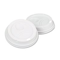 Dome Drink-Thru Lids, Fits 10, 12 & 16 oz. Paper Hot Cups, White, 500/Carton (DXE9542500DXCT) Category: Cup Lids