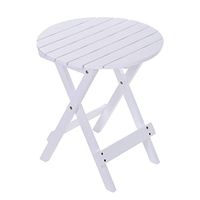 Portable Outdoor Folding Side Table, Ljnuanrg Perfect for The Beach, Camping, Picnics, Cookouts and More, Weatherproof and Rust Resistant, Wood Side Table for Indoor and Outdoor (White)